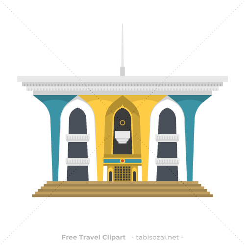 Al Alam Palace (قصر العلم)(Oman) free travel clipart illustration