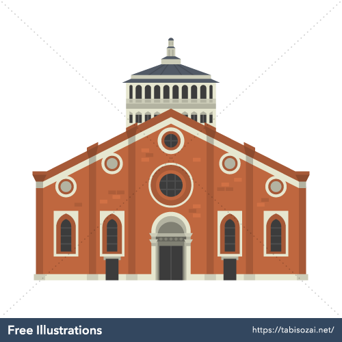 サンタ・マリア・デッレ・グラツィエ教会（ミラノ）の無料イラスト素材