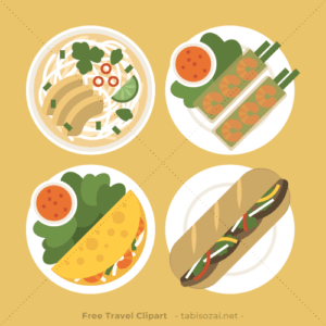 ベトナム料理の無料イラスト素材