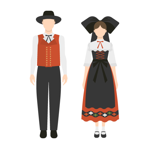 Alsace Costume(France) clipart