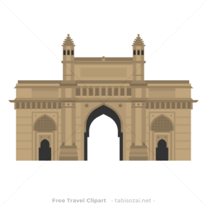 ムンバイのインド門の無料イラスト素材