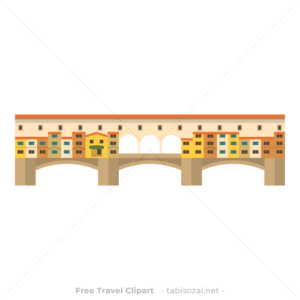 ヴェッキオ橋の無料イラスト素材