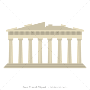 パルテノン神殿の無料イラスト素材