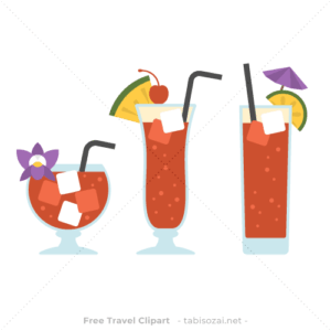 シンガポール・スリングの無料イラスト素材