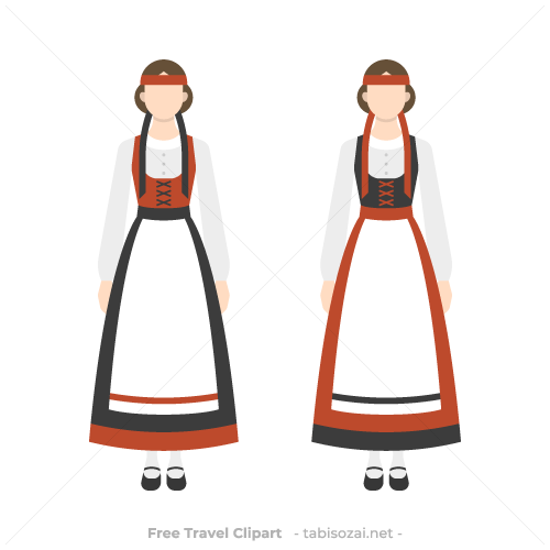 フィンランドの民族衣装(フィンランド)のイラスト素材