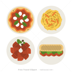 イタリア料理の無料イラスト素材