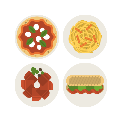 イタリア料理(イタリア)のイラスト素材
