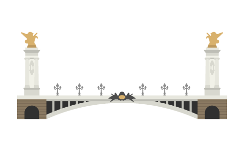 アレクサンドル3世橋(フランス)のイラスト素材